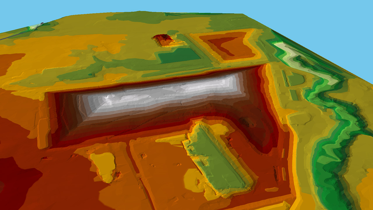 Rendu en 3D d’un site d’enfouissement réalisé à l’aide d’un logiciel de cartographie de système d’information géographique (SIG)