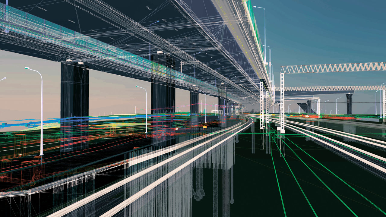 Modèle 3D de modélisation des informations du bâtiment (BIM) d’un élément d’infrastructure de transports